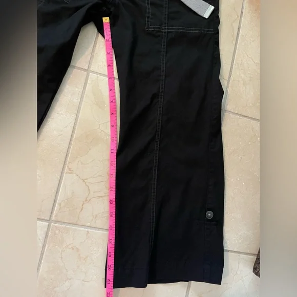 UNIONBAY Black Capris with Adjustable Gray Belt - Picture 7 of 16
